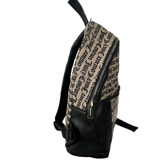 Juicy Couture Vintage Y2K Beige Black Backpack Cross my Heart NWT - Picture 4 of 13